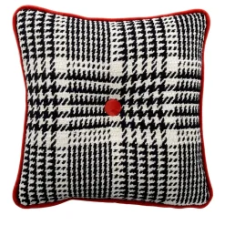 Cuscino Carré in tessuto jacquard Prince di Galles