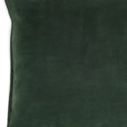 Cuscino Carré in velluto di lino verde scuro