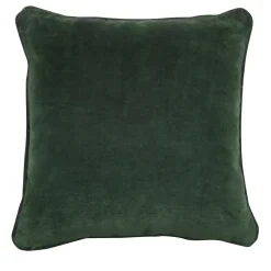 Cuscino Carré in velluto di lino verde scuro