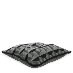 Cuscino Carrè Nero in tessuto jacquard Relief e Velluto di Cotone