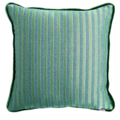 Cuscino Carrè verde in tessuto jacquard a righe