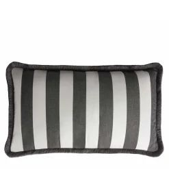 Cuscino da esterno Happy White e Carbon con frange