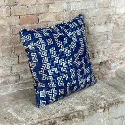 Cuscino Ducale in velluto con motivo blu
