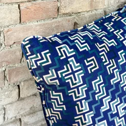 Cuscino Ducale in velluto con motivo blu