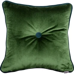 Cuscino Emerald Carré in tessuto jacquard a righe e velluto di seta