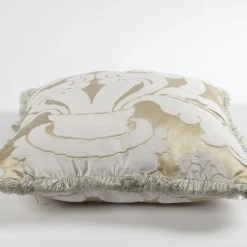 Cuscino Frangiato in Seta di Cotone Damascato Tivoli