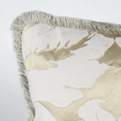 Cuscino Frangiato in Seta di Cotone Damascato Tivoli