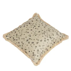 Cuscino grande con frange bianche e nere