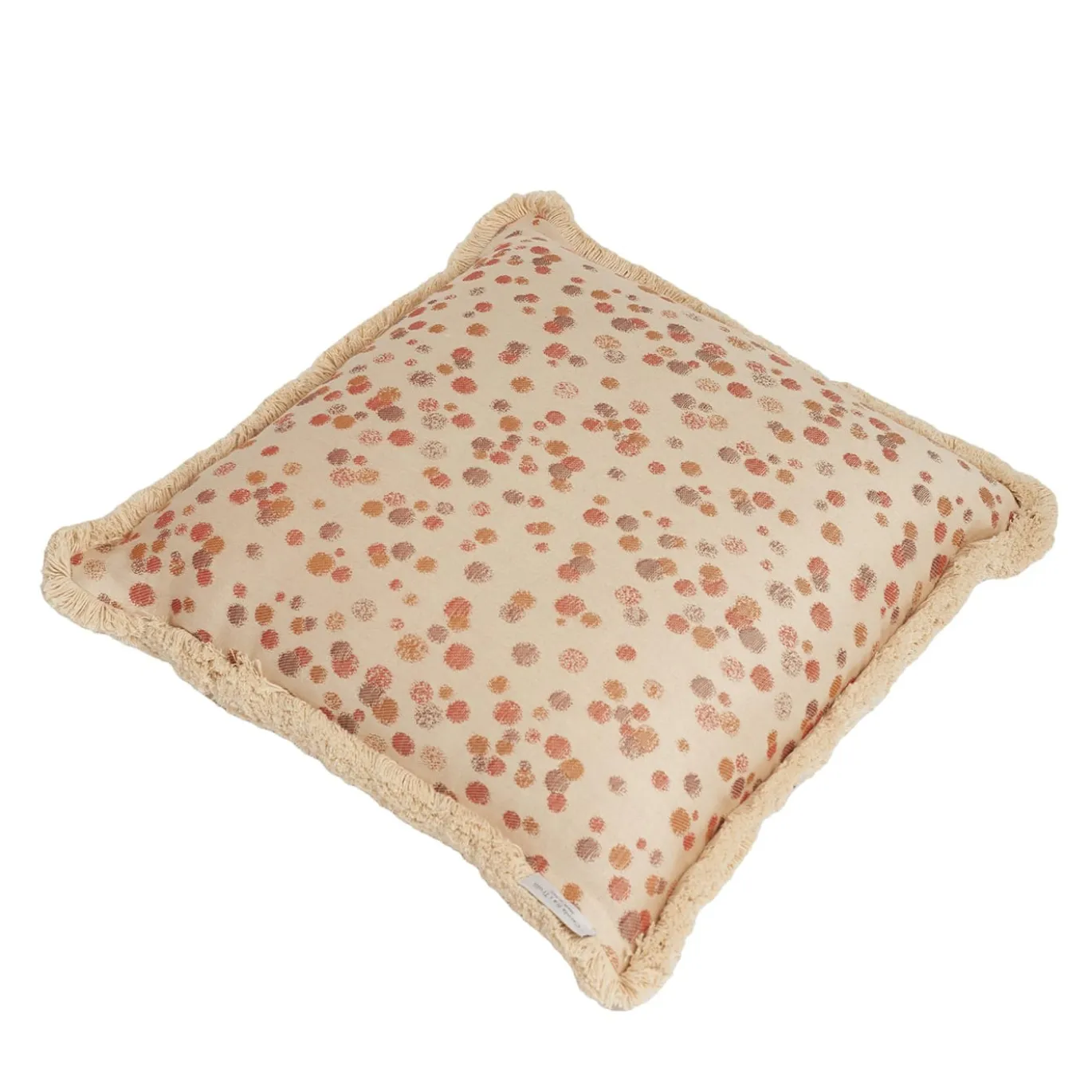 Cuscino grande con frange color caramello e marrone