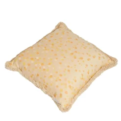 Cuscino grande con frange color crema e giallo