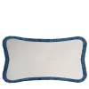 Cuscino Happy Pillow in morbido velluto bianco e blu