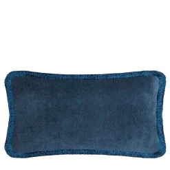 Cuscino Happy Pillow in morbido velluto blu scuro