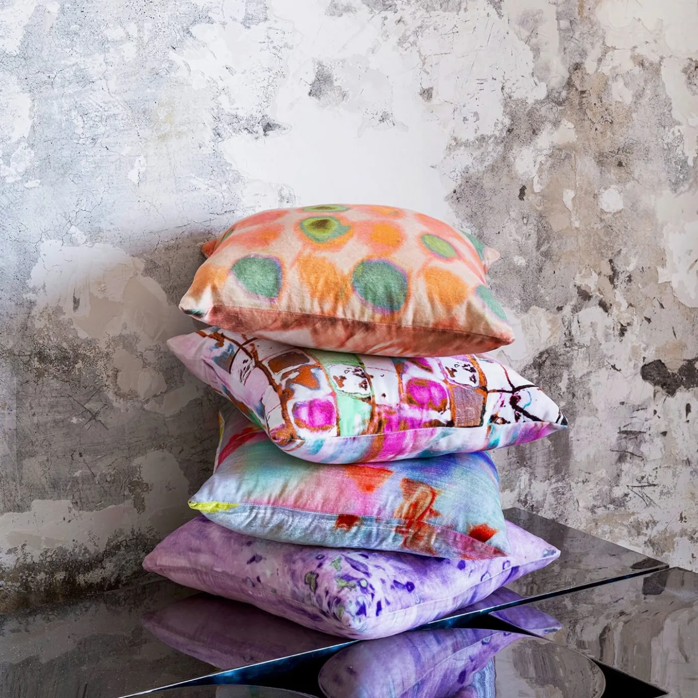 Cuscino imbottito in velluto di seta Jewel Dream