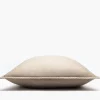 Cuscino in cashmere e seta beige con punto cavallo crema