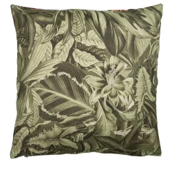 Cuscino in lino Animalia con ghepardi e vegetazione rossa