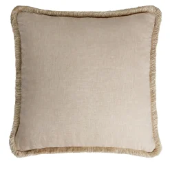 Cuscino in lino beige Happy