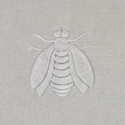 Cuscino in lino gray Natur Art con ricamo 3D di ape
