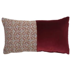 Cuscino in Tessuto Jacquard Bis e Velluto di Cotone