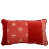 Cuscino in tessuto jacquard e velluto di cotone Red Bandè