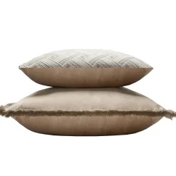 Cuscino in velluto beige Major Collection
