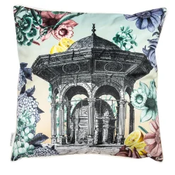 Cuscino in velluto del Cairo con paesaggio e fiori #6