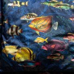 Cuscino in velluto delle isole Amami con pesci tropicali #2