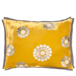 Cuscino in velluto giallo