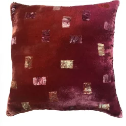 Cuscino in velluto rosa e rosso