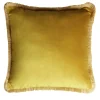 Cuscino in velluto senape della Major Collection