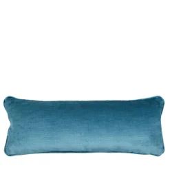 Cuscino Longue Azzurro in Tessuto Jacquard e Velluto di Lino