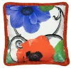 Cuscino quadrato con frange White Flower di Carlo Rampazzi