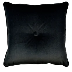Cuscino quadrato in velluto nero Carrè