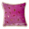 Cuscino Quadrato In Velluto Rosa Con Triangoli