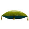 Cuscino Quadrato In Velluto Verde A Righe