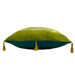 Cuscino Quadrato In Velluto Verde A Righe