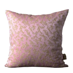 Cuscino quadrato Ledbetter in jacquard floreale rosa e oro