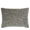 Cuscino rettangolare bicolore bouclé nero e bianco