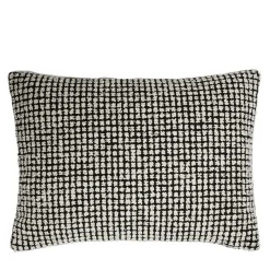 Cuscino rettangolare bicolore bouclé nero e bianco