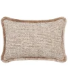 Cuscino Rettangolare Bouclé con Frange Beige