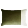 Cuscino rettangolare doppio verde e bianco