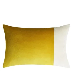 Cuscino rettangolare doppio senape e bianco