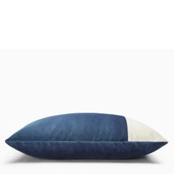 Cuscino rettangolare doppio blu e bianco