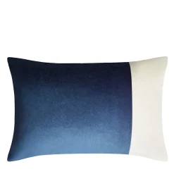 Cuscino rettangolare doppio blu e bianco