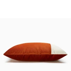 Cuscino rettangolare doppio Brick rosso e bianco