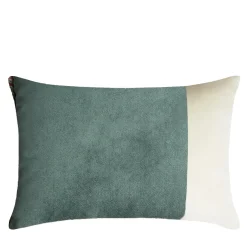 Cuscino rettangolare doppio verde acqua e bianco