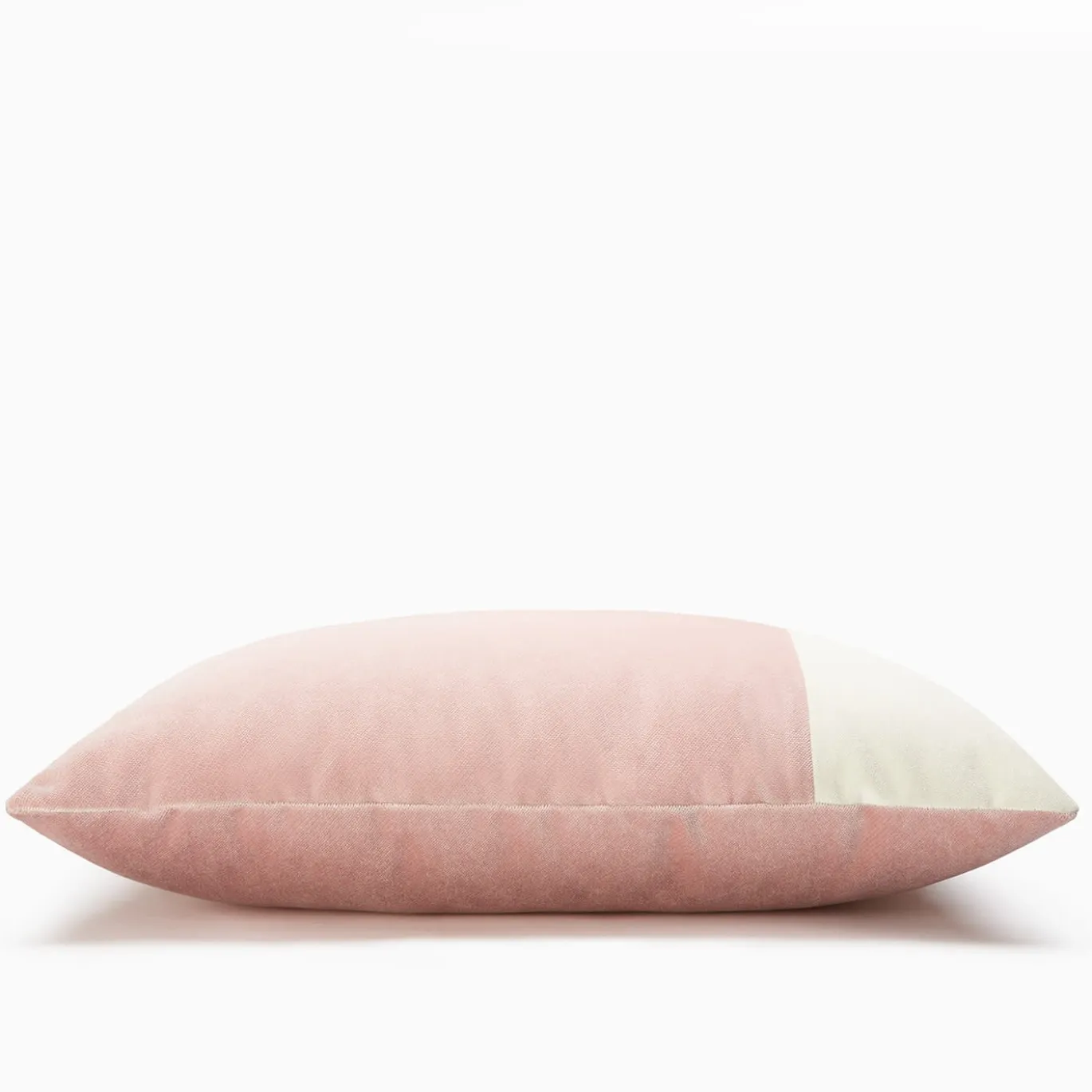 Cuscino rettangolare doppio rosa e bianco