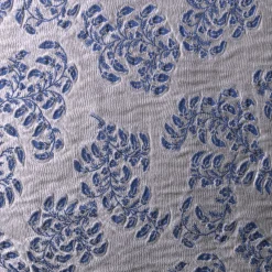 Cuscino rettangolare in jacquard blu e argentato con motivo floreale Murcia