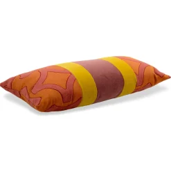 Cuscino rettangolare Nastro in tessuto jacquard e velluto di cotone