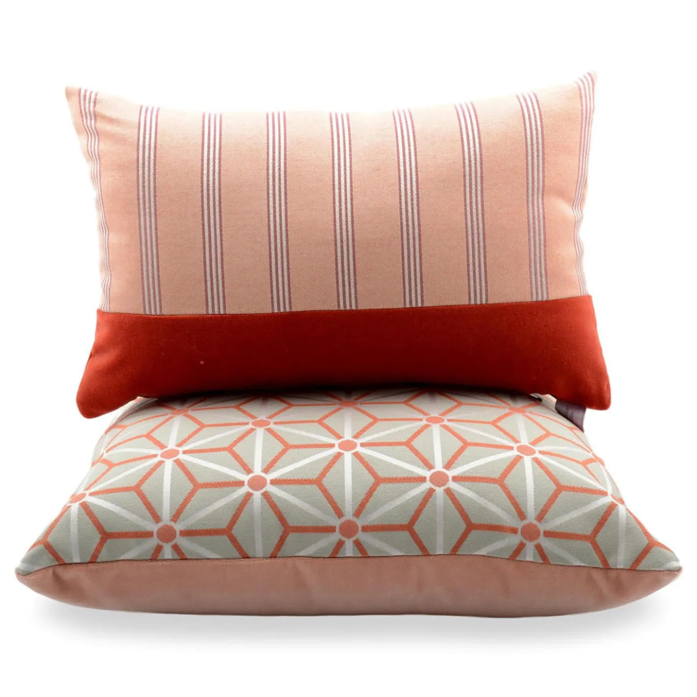 Cuscino rettangolare Simple Orizzontal in tessuto jaquard a righe