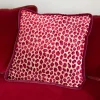 Cuscino reversibile in velluto Couture rosso e leopardo Glam